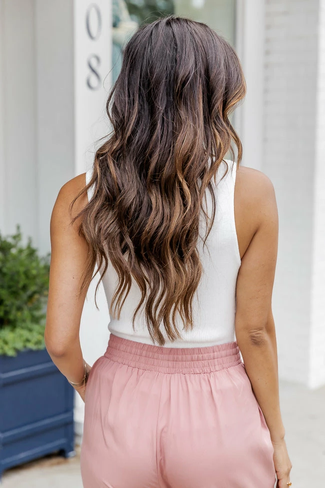 Buy 🎁 Pink Lily Sunday Drives Ivory Sweater Tank Bodysuit 🔔 - Image 5