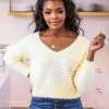 Flash Sale 🔥 Pink Lily Very Important Yellow Striped Crop Sweater FINAL SALE ❤️