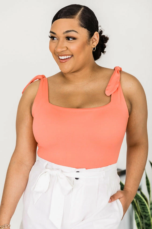 Promo 😉 Pink Lily Ordinary Fun Coral Square Neck Bodysuit FINAL SALE 😀 - Image 11