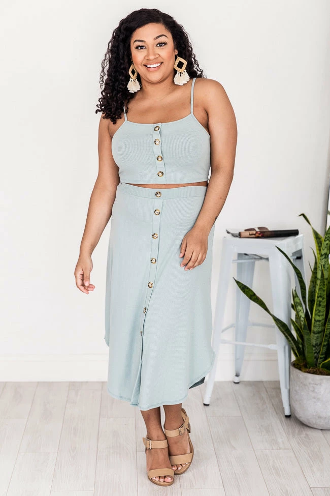 Discount 👏 Pink Lily All In For Love Sage Ribbed Button Tank FINAL SALE ✨ - Image 9