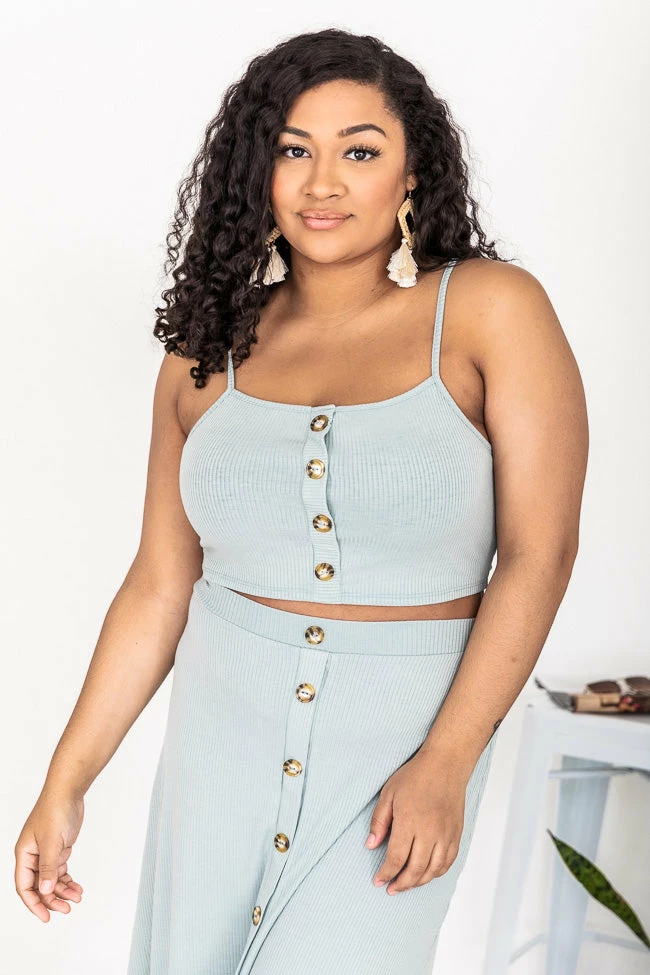 Discount 👏 Pink Lily All In For Love Sage Ribbed Button Tank FINAL SALE ✨ - Image 8