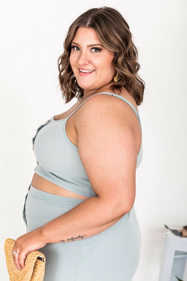 Discount 👏 Pink Lily All In For Love Sage Ribbed Button Tank FINAL SALE ✨ - Image 14