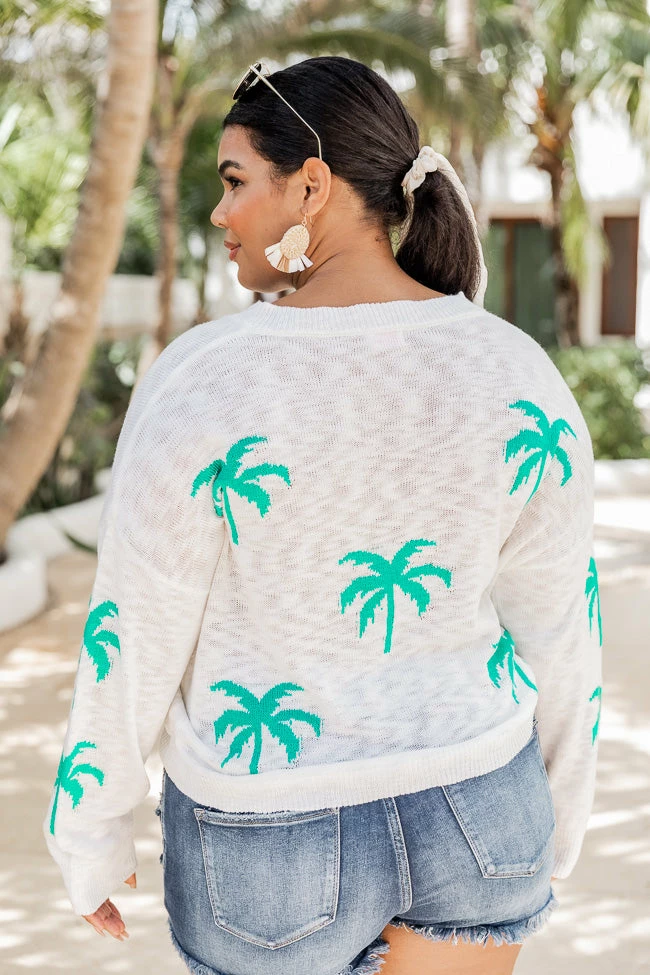 Best reviews of 🛒 Pink Lily Below The Equator Ivory Palm Print Sweater 🎉 - Image 15
