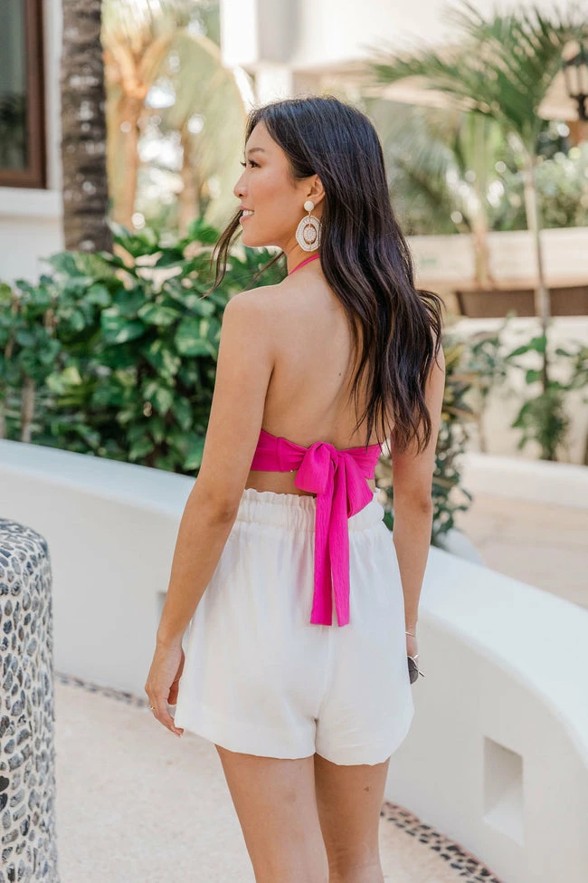 Deals 👏 Pink Lily Maybe You're Right Hot Pink Cropped Halter Blouse FINAL SALE ✔️ - Image 8