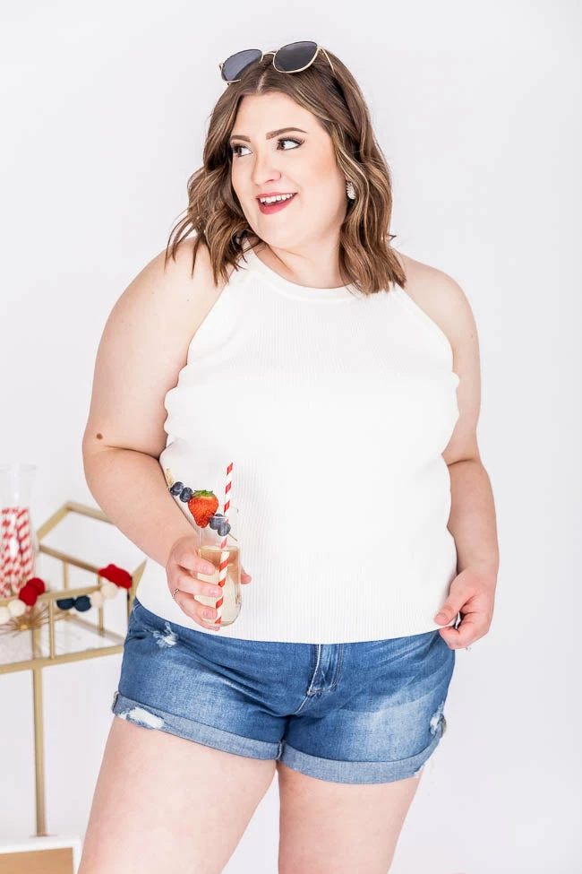 Flash Sale ✔️ Pink Lily Final Notice Cream Ribbed High Neck Sweater Tank FINAL SALE 🎉 - Image 16