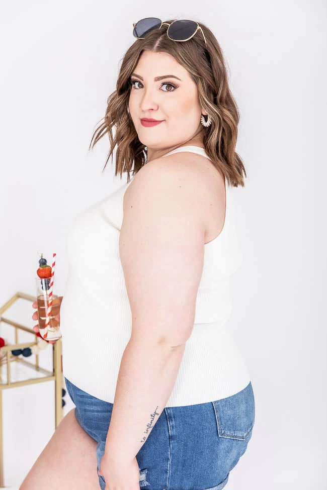 Flash Sale ✔️ Pink Lily Final Notice Cream Ribbed High Neck Sweater Tank FINAL SALE 🎉 - Image 17