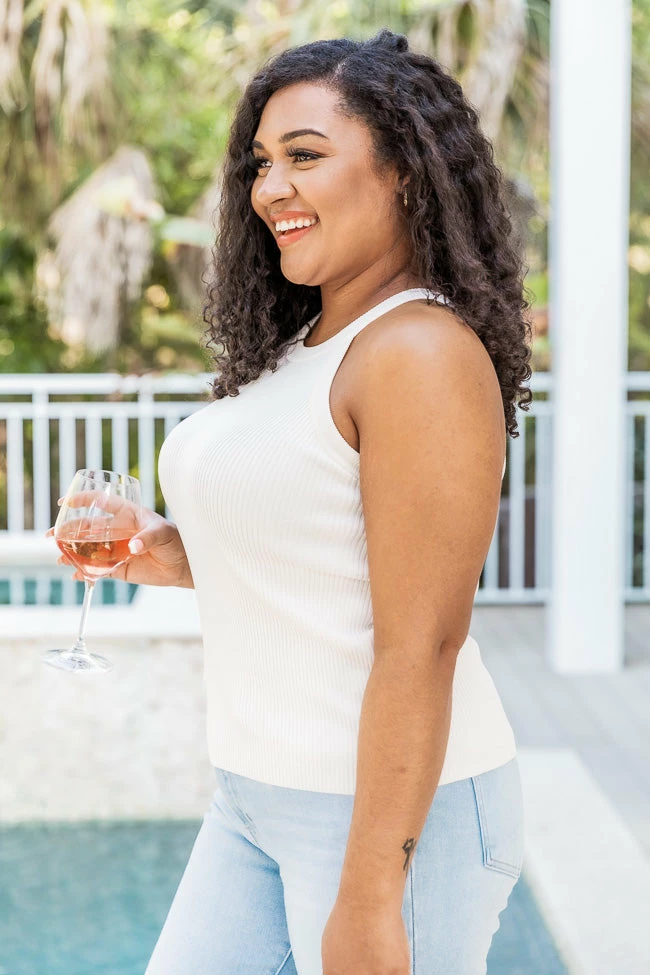 Flash Sale ✔️ Pink Lily Final Notice Cream Ribbed High Neck Sweater Tank FINAL SALE 🎉 - Image 14