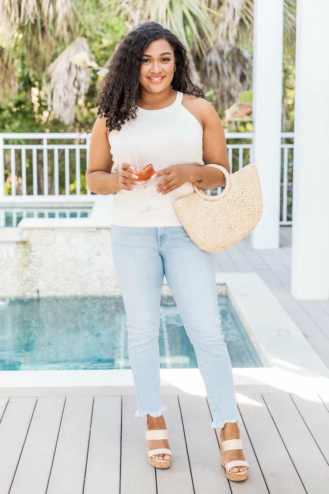 Flash Sale ✔️ Pink Lily Final Notice Cream Ribbed High Neck Sweater Tank FINAL SALE 🎉 - Image 13