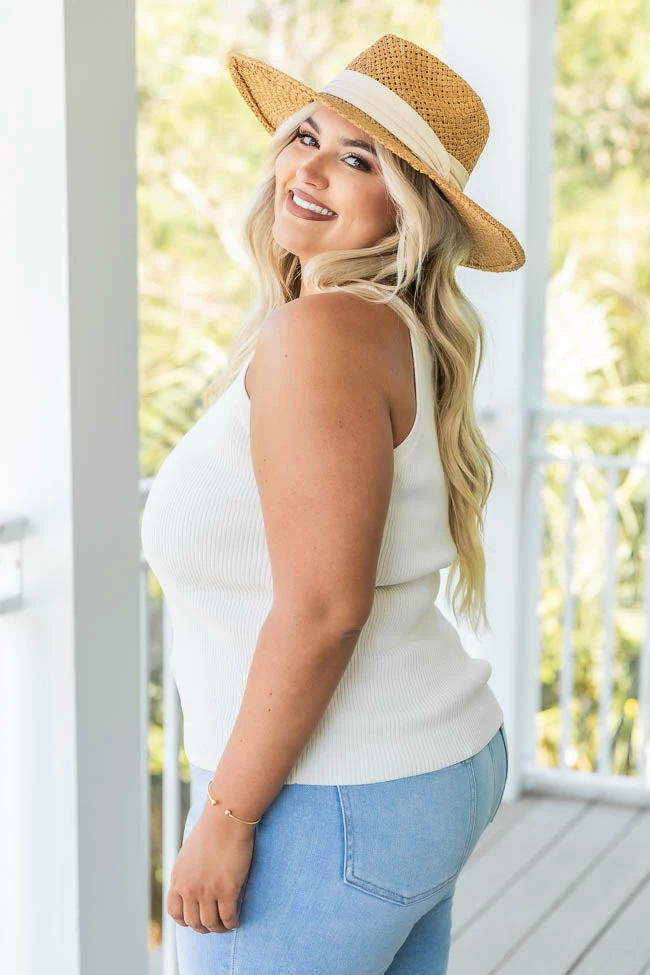 Flash Sale ✔️ Pink Lily Final Notice Cream Ribbed High Neck Sweater Tank FINAL SALE 🎉 - Image 4