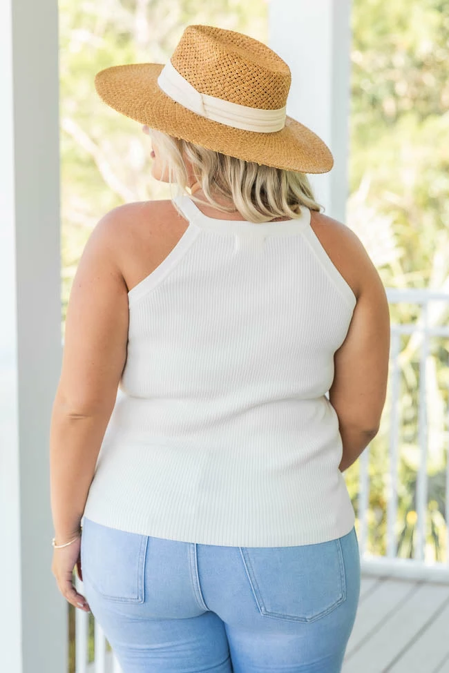 Flash Sale ✔️ Pink Lily Final Notice Cream Ribbed High Neck Sweater Tank FINAL SALE 🎉 - Image 5