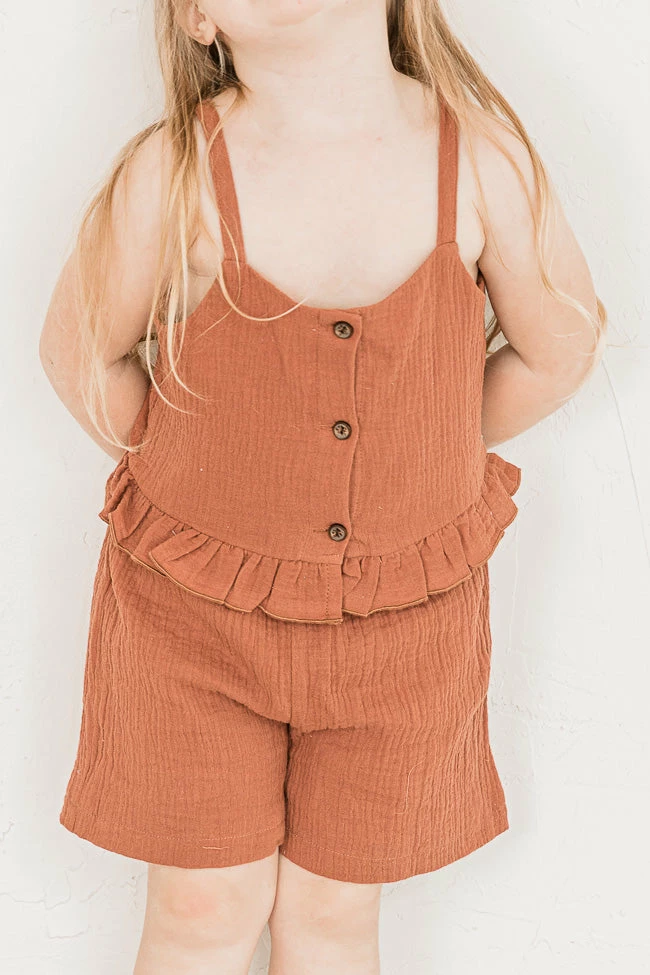 New π Pink Lily Happy Sight Brown π§ Girls Button Two Piece Set FINAL SALE β€οΈ - Image 4