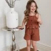 New 👍 Pink Lily Happy Sight Brown 👧 Girls Button Two Piece Set FINAL SALE ❤️