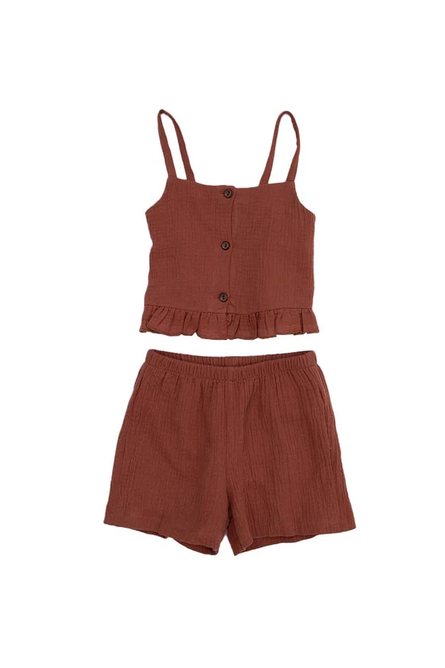 New π Pink Lily Happy Sight Brown π§ Girls Button Two Piece Set FINAL SALE β€οΈ - Image 6
