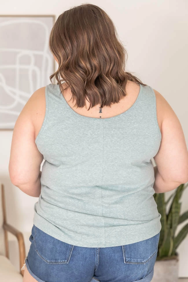 Best Sale 😉 Pink Lily Familiar Reason Sage Heather Tank FINAL SALE ⌛ - Image 16