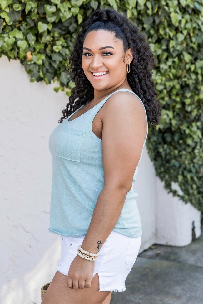 Best Sale 😉 Pink Lily Familiar Reason Sage Heather Tank FINAL SALE ⌛ - Image 11