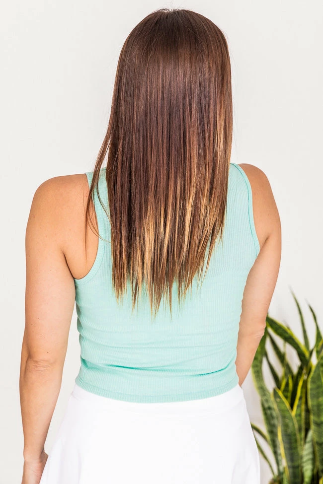 Cheap 👏 Pink Lily One Day At A Time Mint Collared Tank FINAL SALE 💯 - Image 11