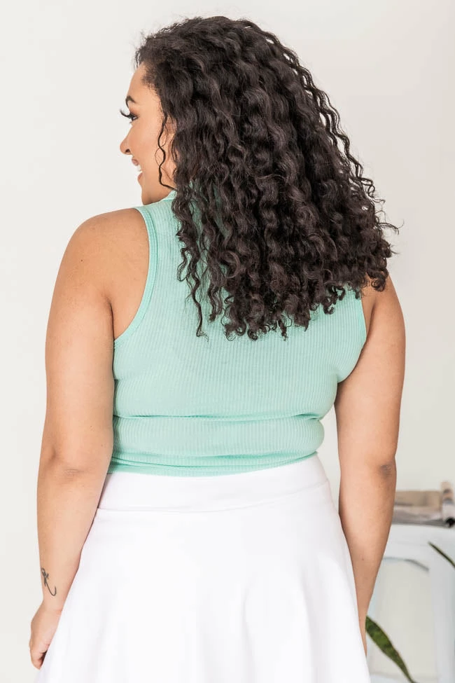 Cheap 👏 Pink Lily One Day At A Time Mint Collared Tank FINAL SALE 💯 - Image 15