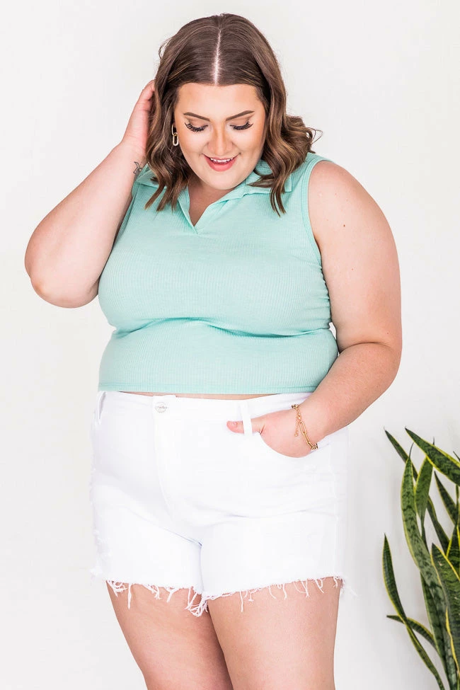 Cheap 👏 Pink Lily One Day At A Time Mint Collared Tank FINAL SALE 💯 - Image 16