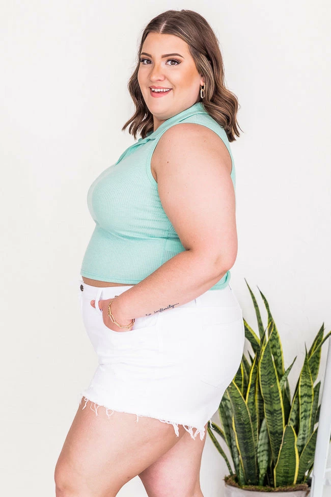 Cheap 👏 Pink Lily One Day At A Time Mint Collared Tank FINAL SALE 💯 - Image 18