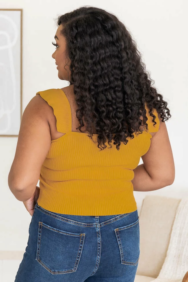 Budget 𧨠Pink Lily Crush On Colorful Mustard Ruffle Sleeve Sweater Tank FINAL SALE 𧨠- Image 11