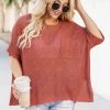Best reviews of 🎁 Pink Lily Driftwood Daydreams Terracotta Lightweight Short Sleeve Sweater FINAL SALE ⌛
