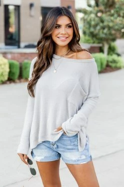 Flash Sale โญ Pink Lily All I Know So Far Stone Pocketed Fuzzy Sweater ๐