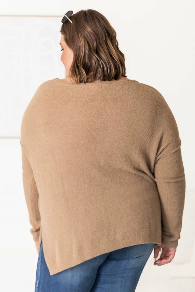 Best Pirce 🛒 Pink Lily All I Know So Far Tan Pocketed Fuzzy Sweater ⌛ - Image 17