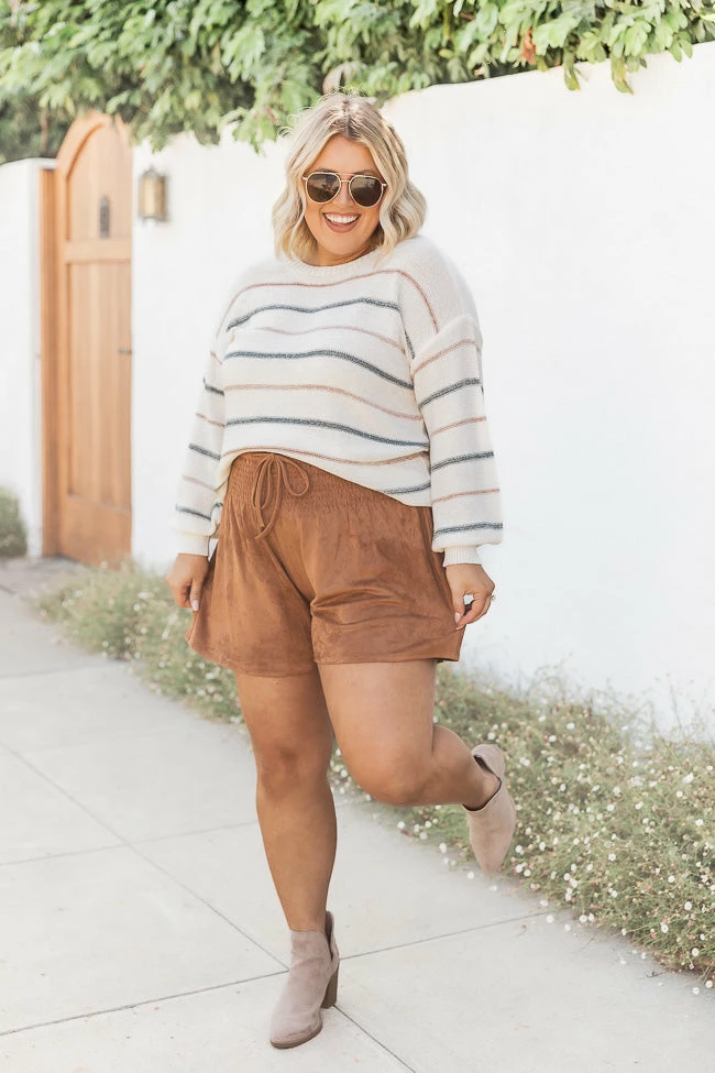 New ๐ Pink Lily Thinking About You Multicolored Striped Crew Neck Sweater ๐ - Image 2