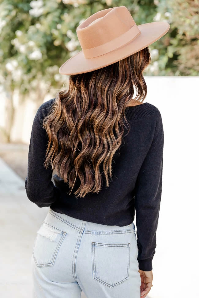 Best reviews of ⭐ Pink Lily Make Up Your Mind Black Cinched Front Sweater ⭐ - Image 5