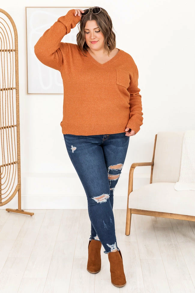 Wholesale 👏 Pink Lily Rule The World Rust Pocket Sweater FINAL SALE ⭐ - Image 14