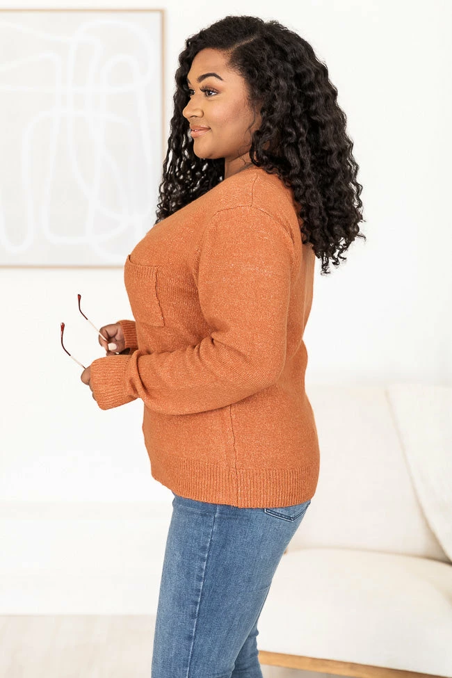 Wholesale 👏 Pink Lily Rule The World Rust Pocket Sweater FINAL SALE ⭐ - Image 12