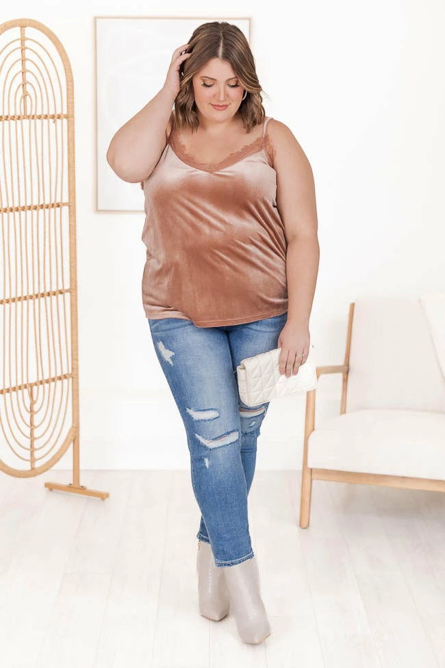 Budget ⭐ Pink Lily Wide Open Spaces Blush Velvet Cami FINAL SALE 🎉 - Image 15