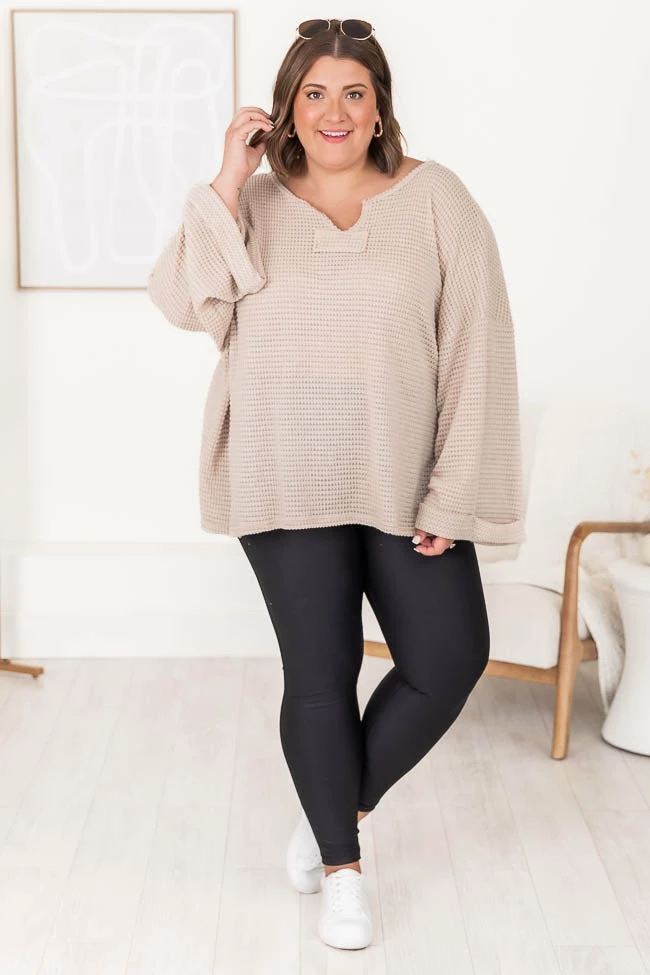 Cheapest 👍 Pink Lily Sweet Enough Oatmeal Knitted Pullover 🎁 - Image 15