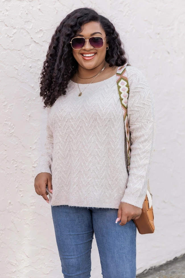 Coupon π Pink Lily Candid Feelings Beige Boat Neck Textured Sweater FINAL SALE β¨ - Image 8