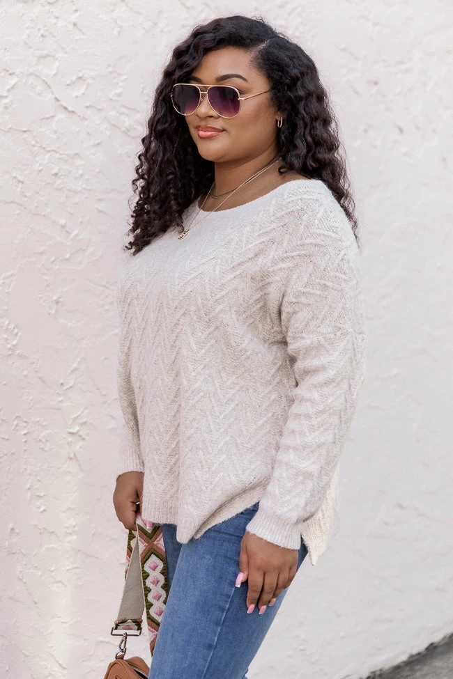 Coupon π Pink Lily Candid Feelings Beige Boat Neck Textured Sweater FINAL SALE β¨ - Image 9