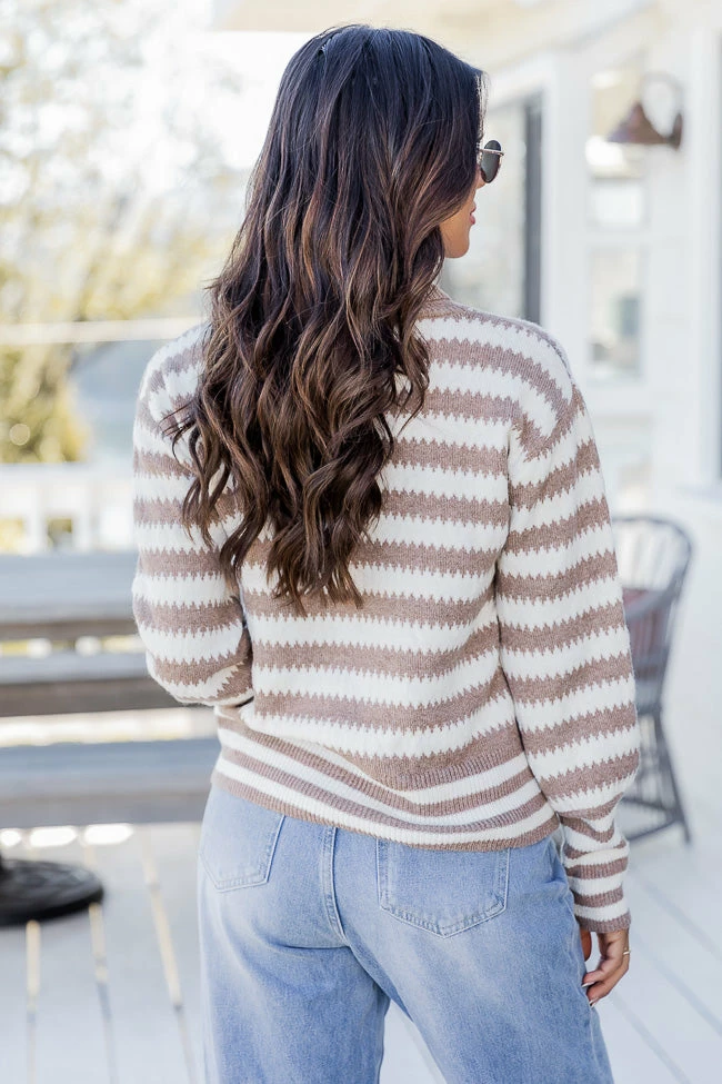 Coupon 💯 Pink Lily Lattes And Love Tan Striped Turtleneck Sweater FINAL SALE 😍 - Image 5