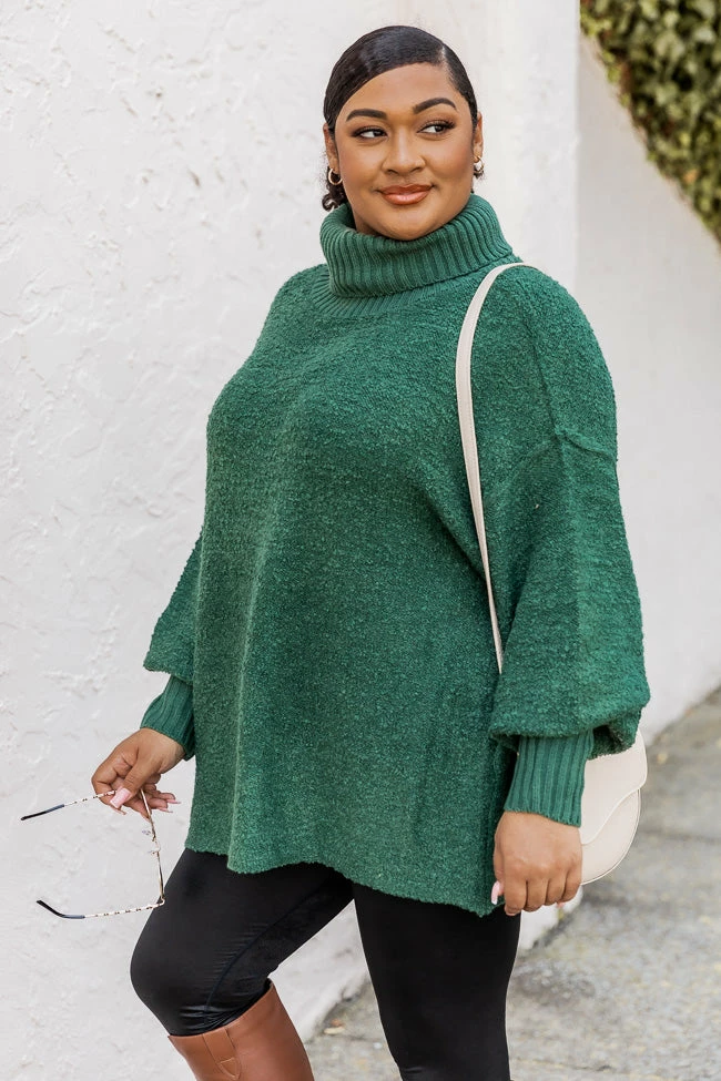 Outlet π Pink Lily Haven't You Heard Hunter Green Turtleneck Sweater βοΈ - Image 4