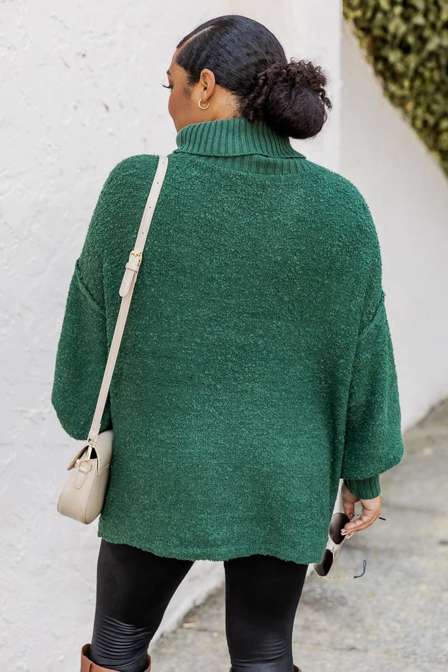 Outlet π Pink Lily Haven't You Heard Hunter Green Turtleneck Sweater βοΈ - Image 5