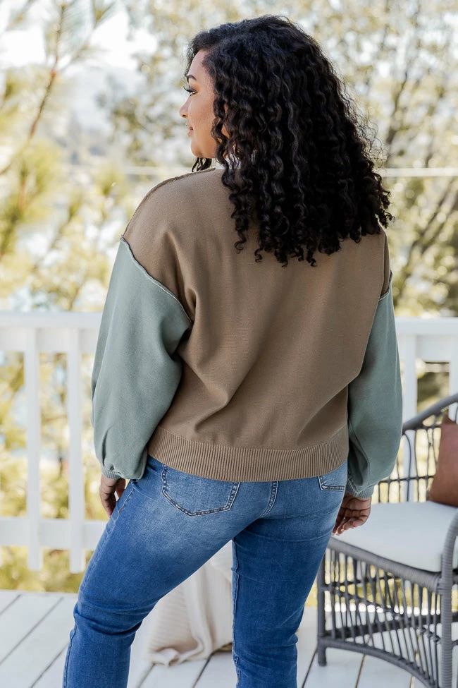 Promo π― Pink Lily Longing For Fall Beige Colorblock Mock Neck Sweater FINAL SALE β¨ - Image 9