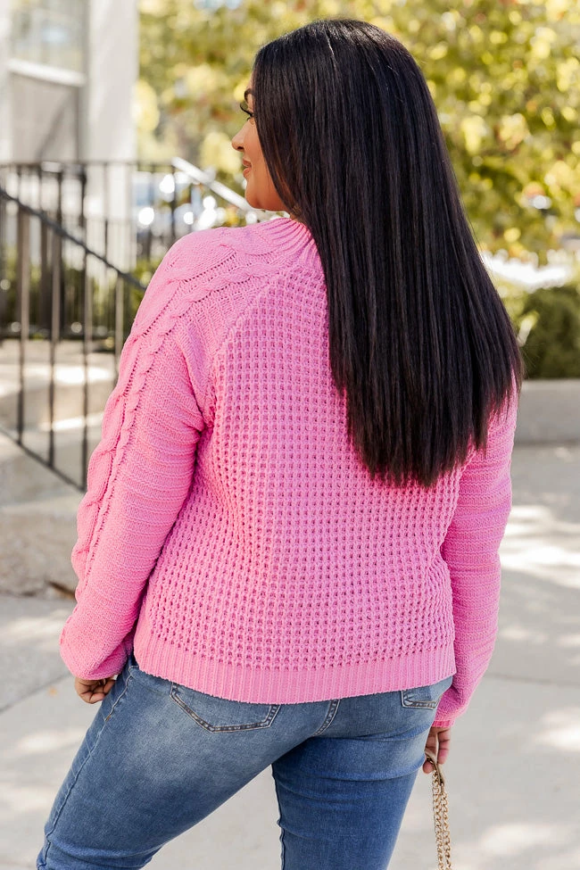 Discount ๐ Pink Lily Feeling Close To You Pink Wide Neck Chenille Sweater ๐ฅ - Image 9