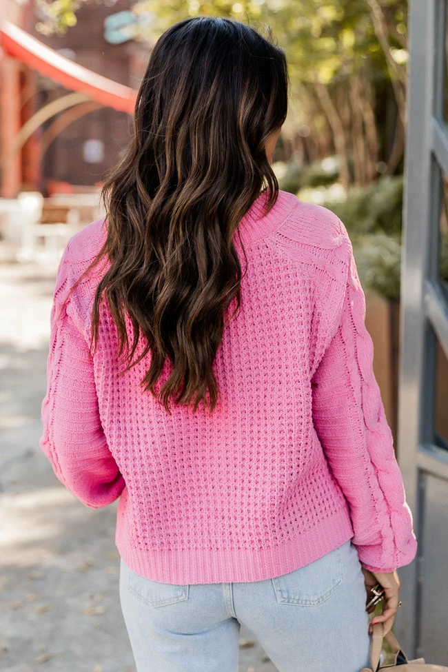 Discount ๐ Pink Lily Feeling Close To You Pink Wide Neck Chenille Sweater ๐ฅ - Image 6