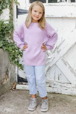 Deals 🤩 Pink Lily Not Much Longer Kid's Lavender Sweater 🥰