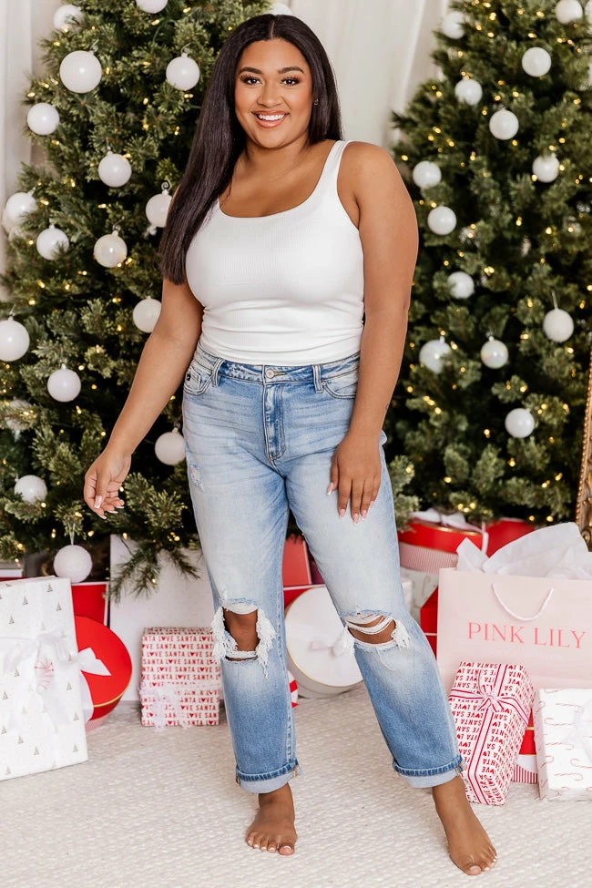 Top 10 𧨠Pink Lily You Know Better White Ribbed Layering Tank π - Image 6