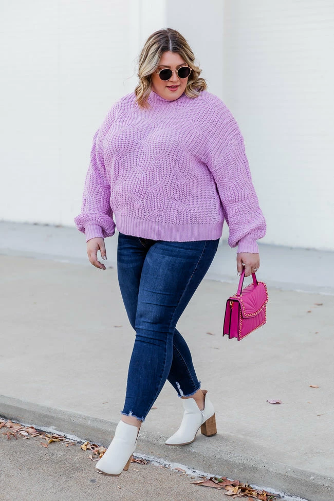 Deals 🎁 Pink Lily Find You Home Purple Mock Neck Sweater ❤️ - Image 10