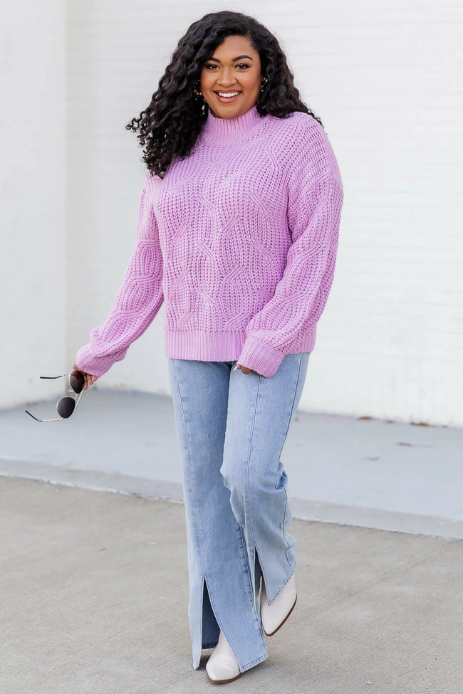 Deals 🎁 Pink Lily Find You Home Purple Mock Neck Sweater ❤️ - Image 7