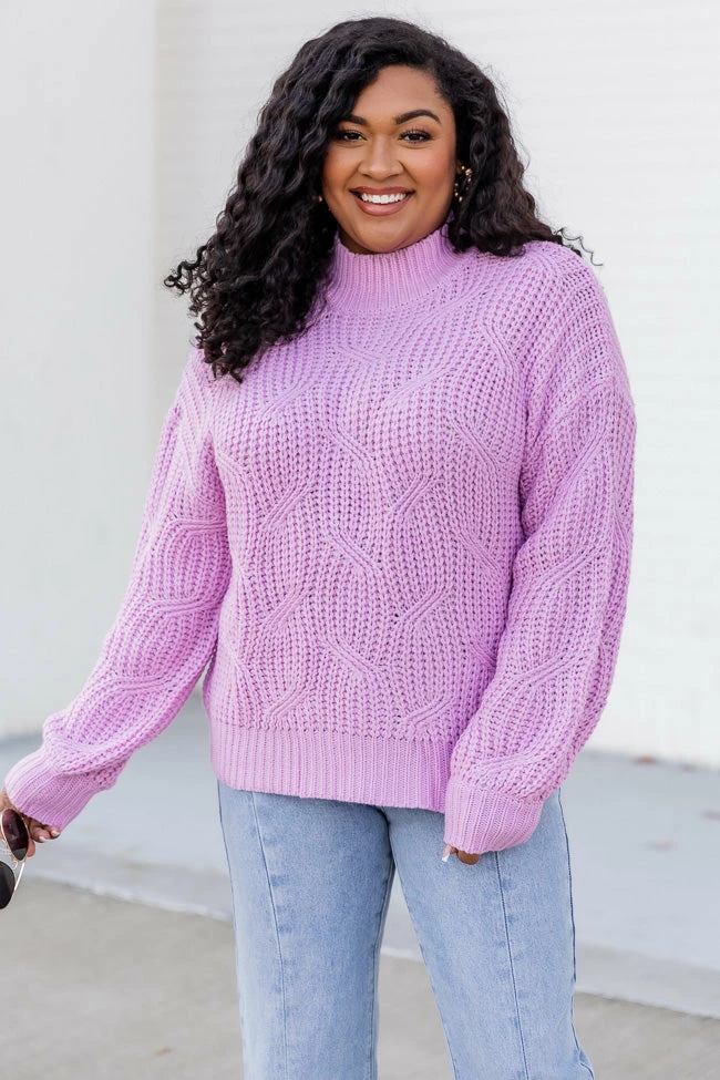 Deals 🎁 Pink Lily Find You Home Purple Mock Neck Sweater ❤️ - Image 6