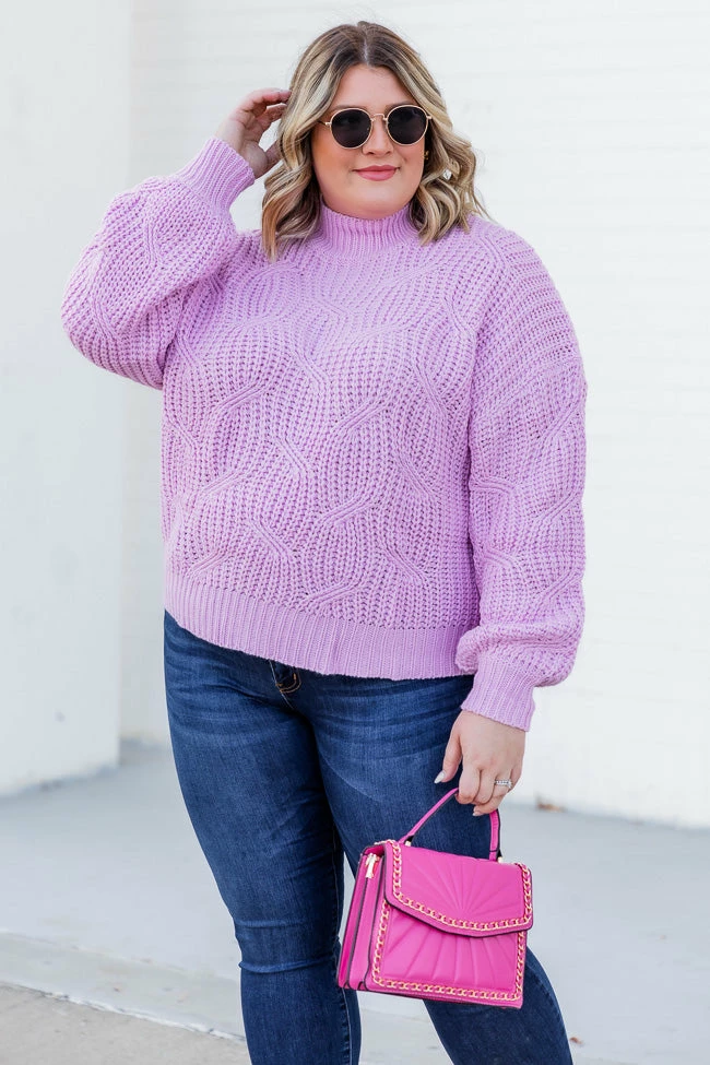 Deals 🎁 Pink Lily Find You Home Purple Mock Neck Sweater ❤️ - Image 11