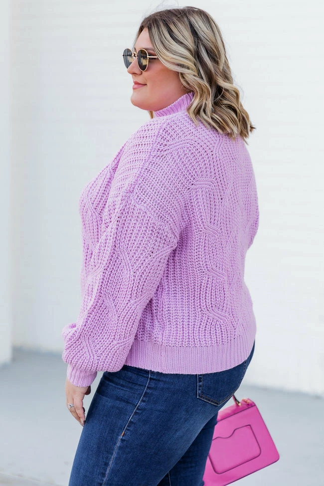 Deals 🎁 Pink Lily Find You Home Purple Mock Neck Sweater ❤️ - Image 12