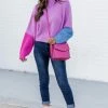 Best Sale 🥰 Pink Lily See You Swoon Purple Colorblock Sweater 🤩