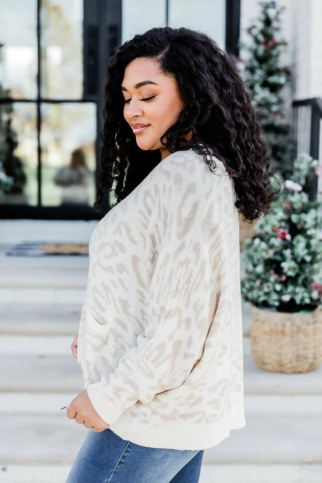 Best reviews of π Pink Lily See It Differently Beige And Ivory Leopard Print Cardigan β¨ - Image 5